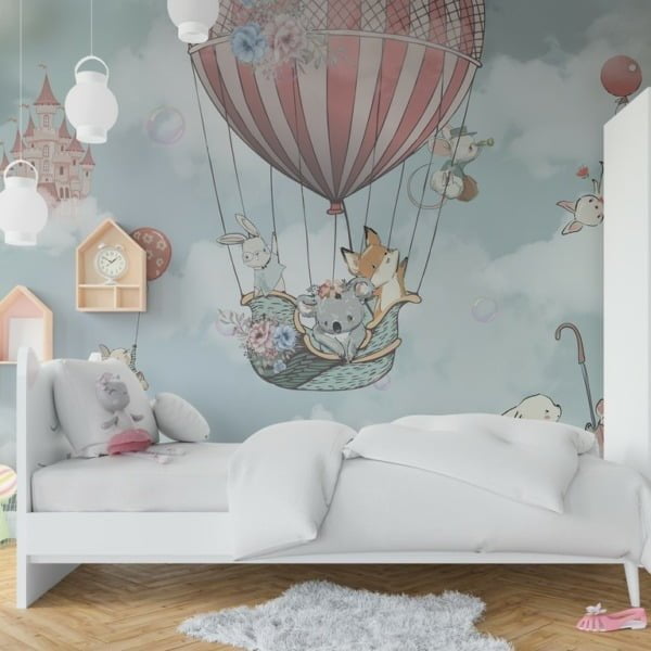 Fototapeta Zwierzątka w Kolorowym Balonie