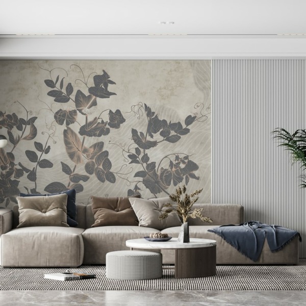 Fototapeta Ciemny Bluszcz w Szarości