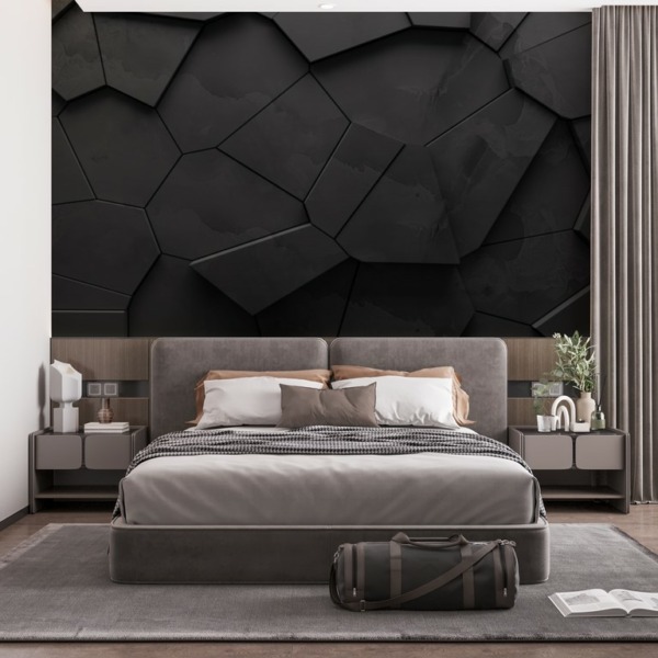 Fototapeta Czarne Poligony 3D