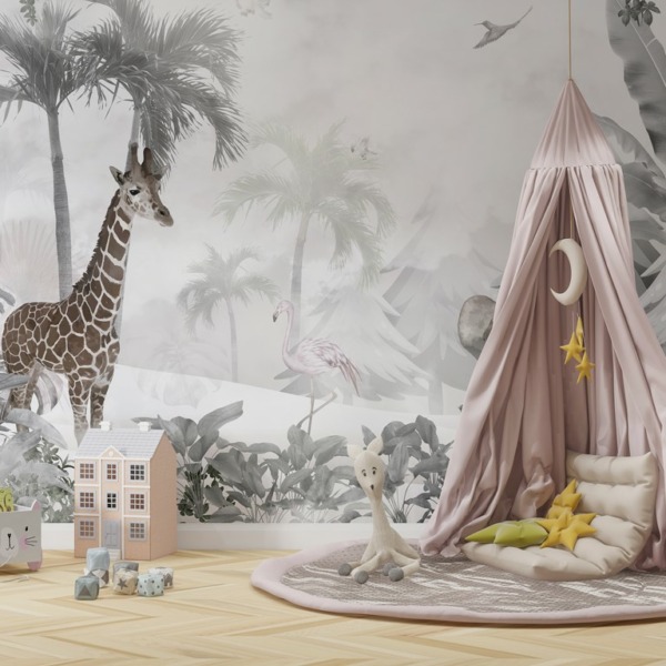 Fototapeta Egzotyczne Zwierzęta We Mgle Dla Dzieci