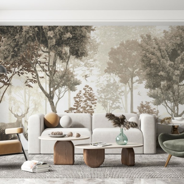 Fototapeta Jelenie w Ciemnym Lesie