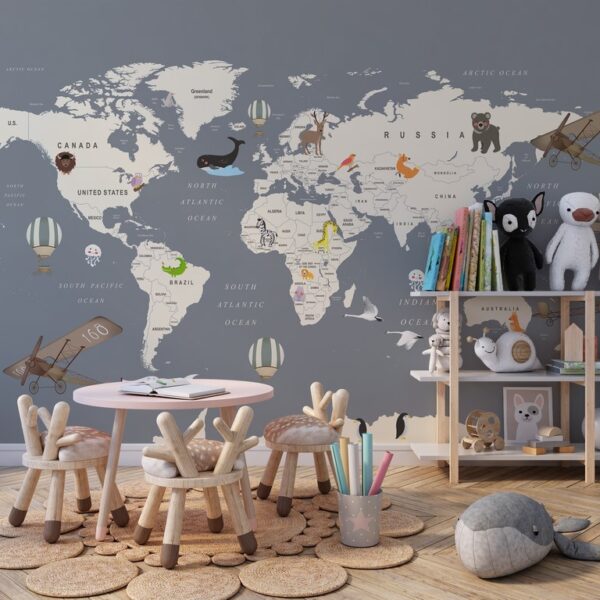 Fototapeta Mapa Świata Dla Dzieci