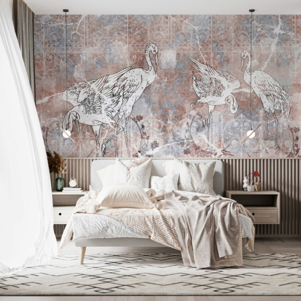 Fototapeta Cztery Białe Ptaki