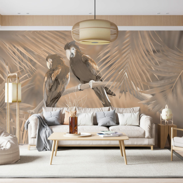 Fototapeta Dwie Papugi Na Gałęzi