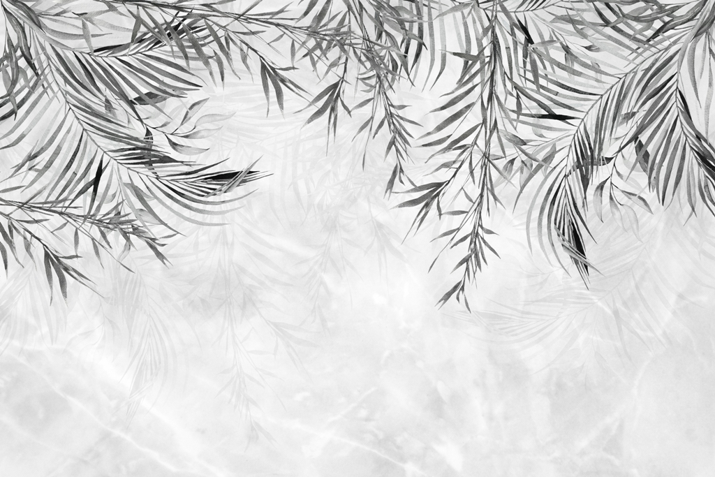 Fototapeta w ciemnych kolorach Egzotyczne Listki Na Wietrze - zdjęcie numer 2