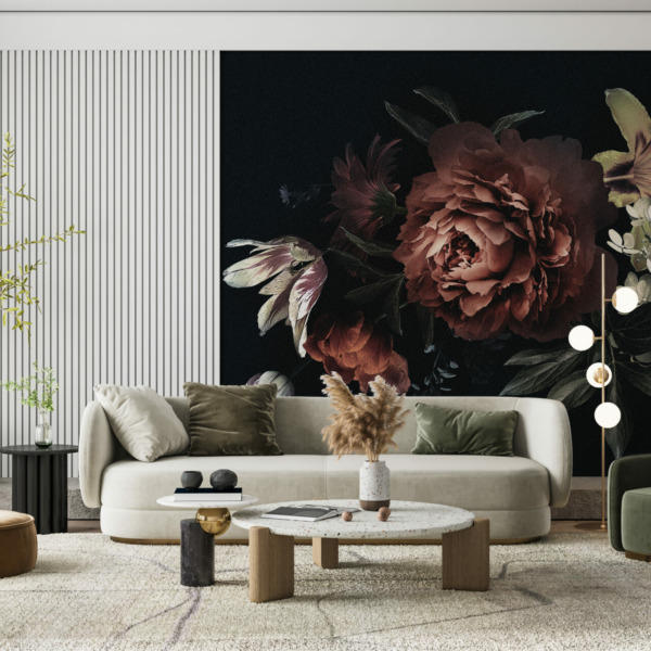 Fototapeta Kwiaty Na Ciemnym Tle