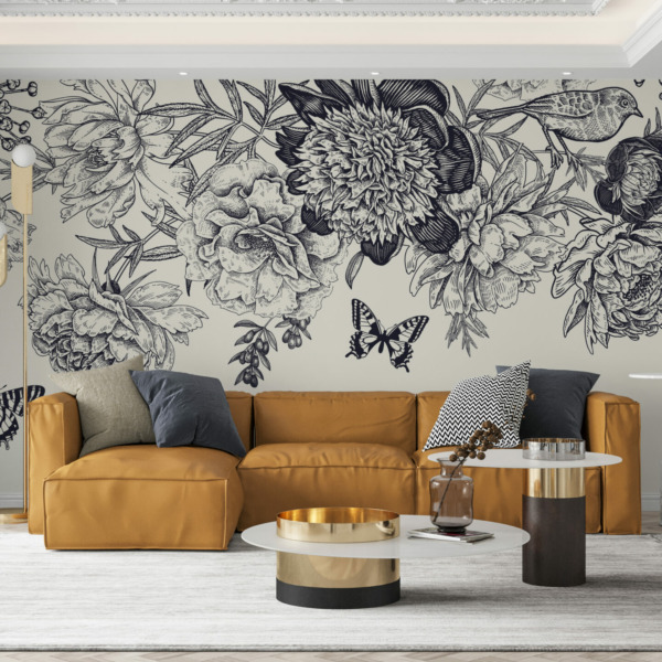 Fototapeta Kwiaty i Motyle