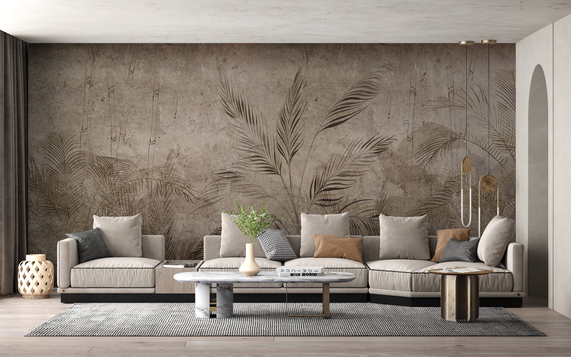 Fototapeta w ciemnych barwach Wiotkie Listki Na Ciemnym Tle - główne zdjęcie produktu