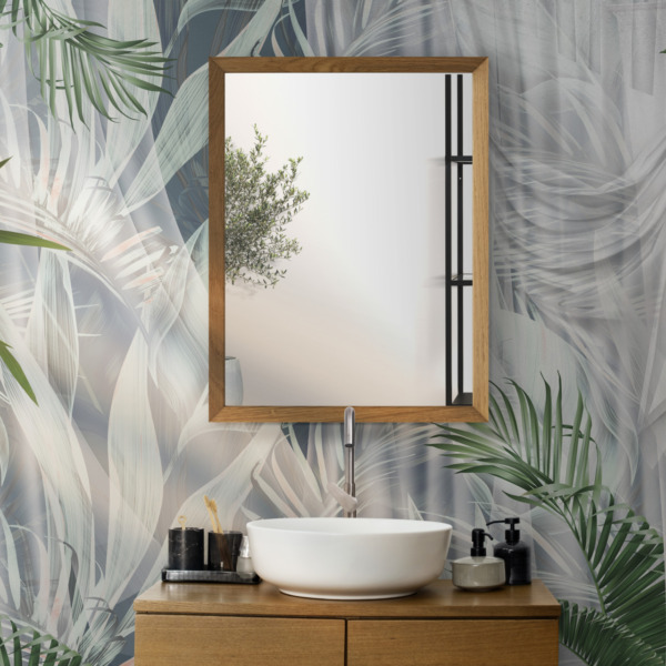 Fototapeta Liście Za Białą Zasłoną