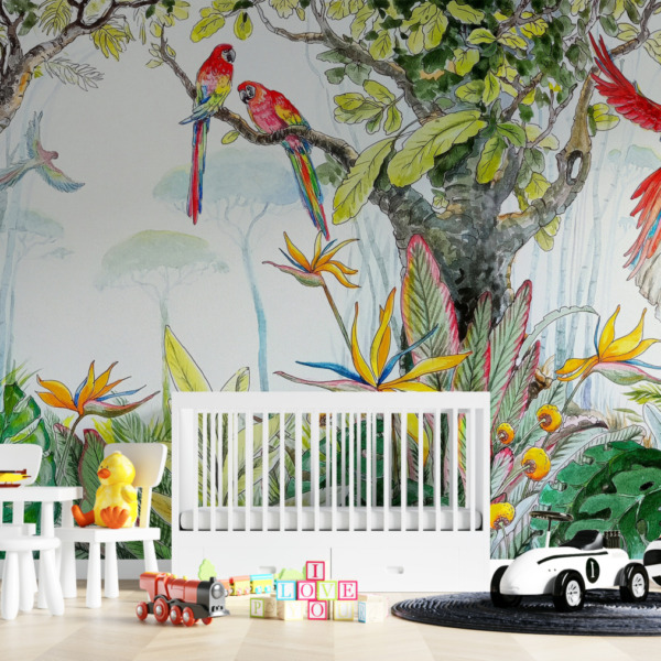 Fototapeta Czerwone Papugi w Dżungli