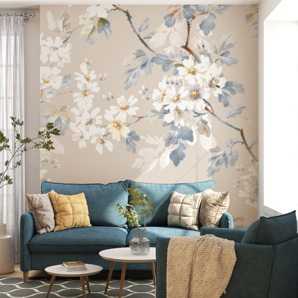 Fototapeta Gałązka Białych Kwiatów