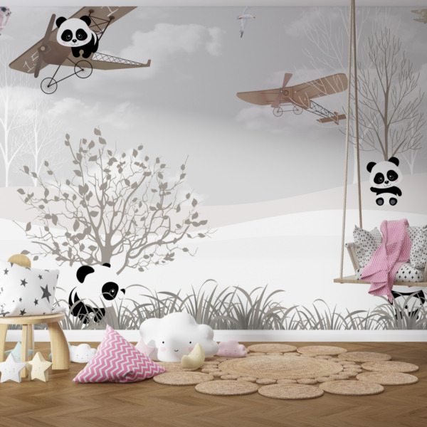 Fototapeta Panda w Samolocie Dla Dzieci