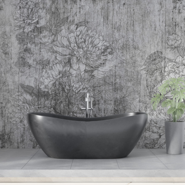 Fototapeta Szary Kwiat Na Murze