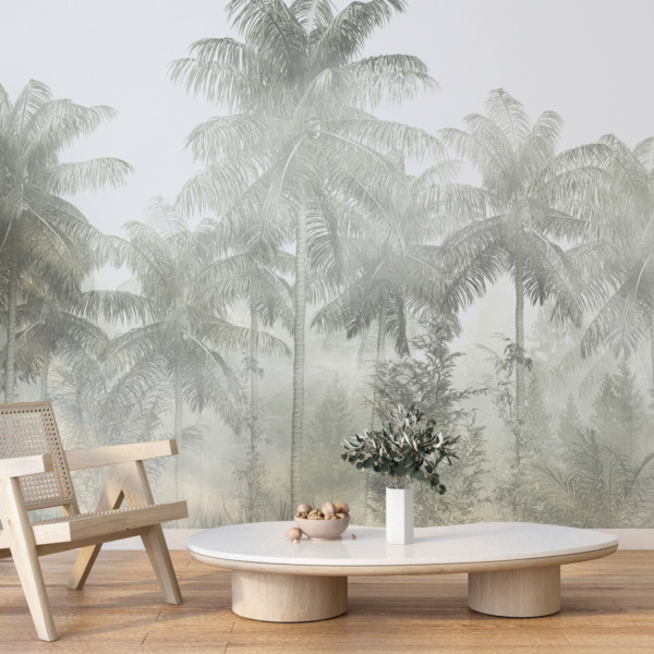 Fototapeta Palmy i Mgła