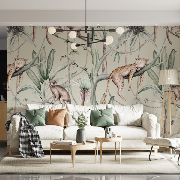 Fototapeta Śpiący Jaguar i Małpy