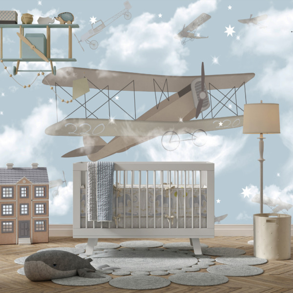 Fototapeta Dwupłatowiec We Mgle