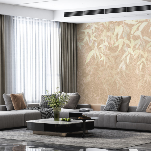 Fototapeta Niewyraźne Liście Na Ścianie