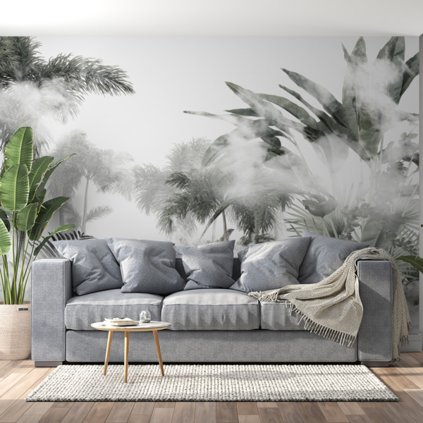 Fototapeta Wierzchołki Palm Za Mgłą