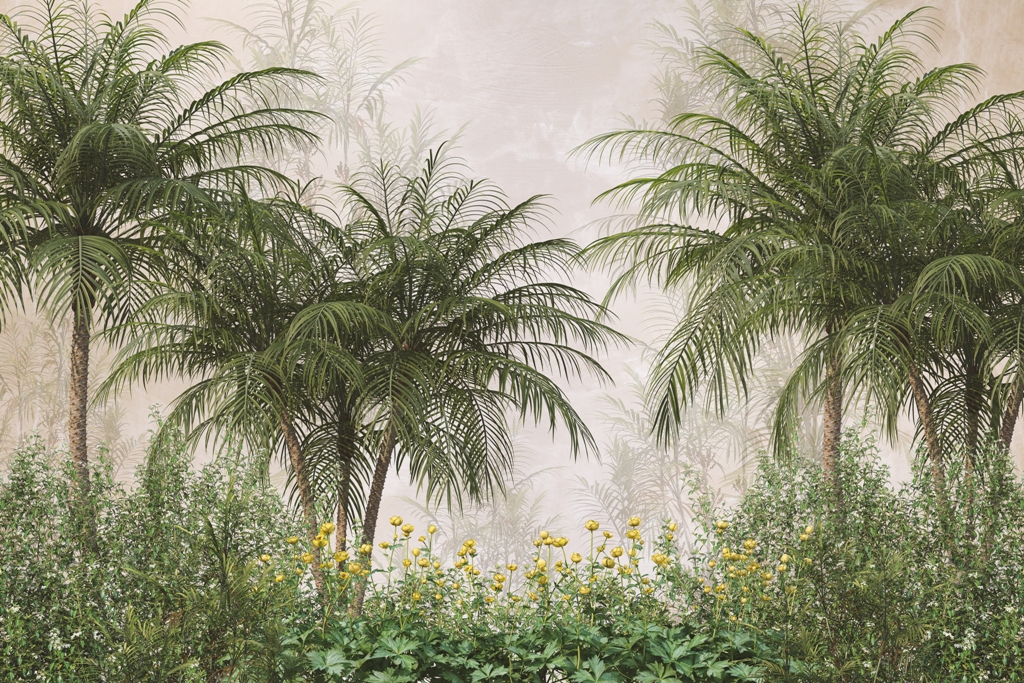 Pictura murală verde de palme tropicalem_2084707300'