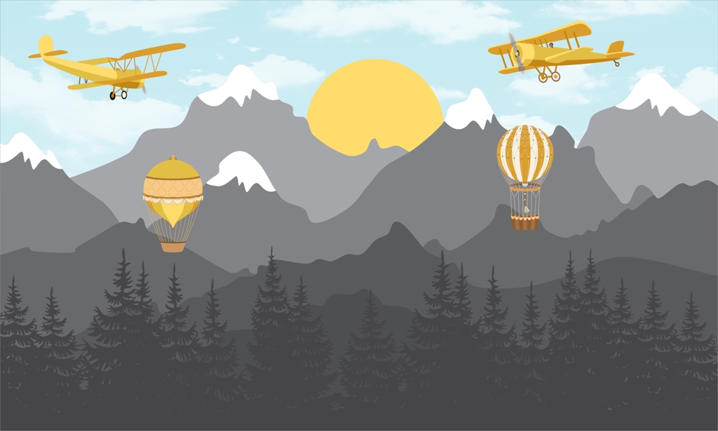 Fototapeta w odcieniach złota i szarości Złote Słońce w Górach - zdjęcie numer 2