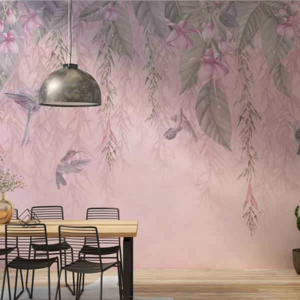 Fototapeta Kolibry w Kwiatach