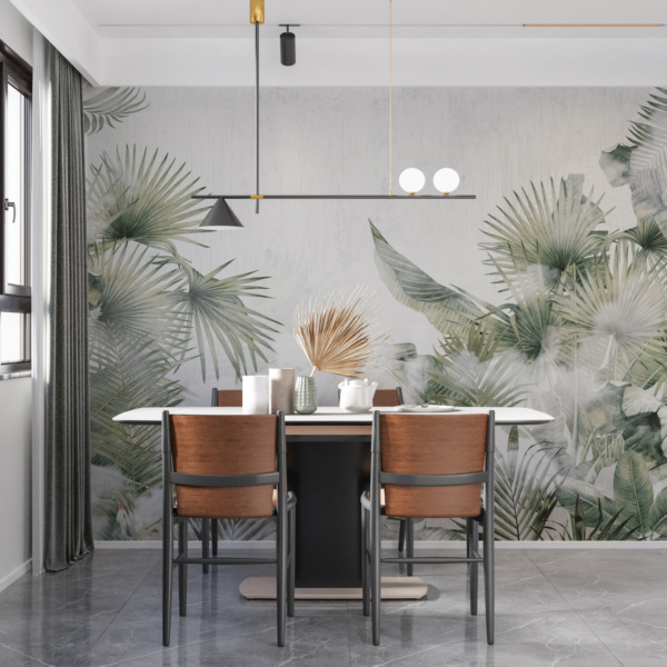 Fototapeta Liście w Białej Mgle