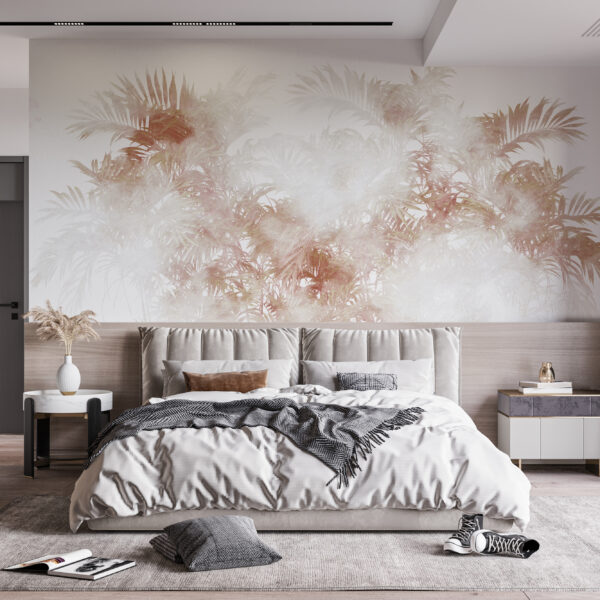 Fototapeta Brązowa Palma We Mgle