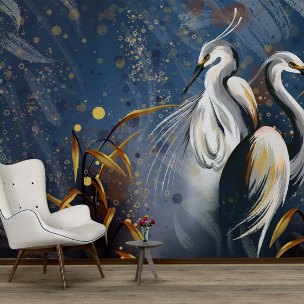 Fototapeta Żurawie Na Granatowym Tle