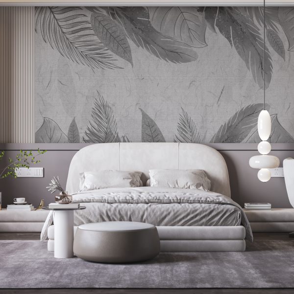 Fototapeta Szara Rama z Liści