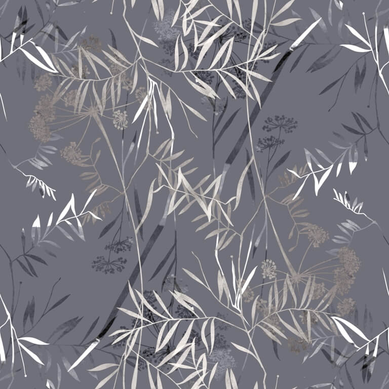 Fototapeta z motywem delikatnych listków na jednostajnym tle, elegancka tapeta do każdego wnętrza Białe Listki w Granacie - zdjęcie numer 2