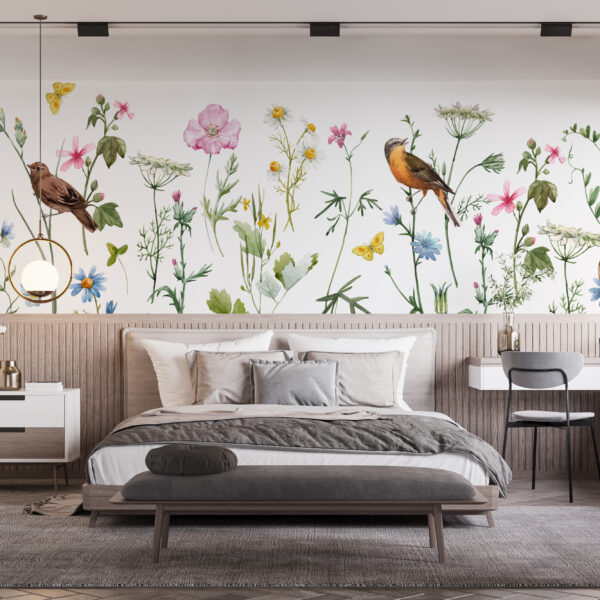 Fototapeta Ptaszki w Kwiatach