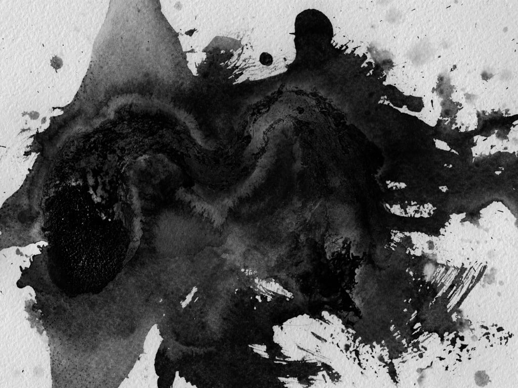 Fototapet Black Blob_104287985'' Abstrakt väggmålning i mörka färger för att matcha en ljus modern interiör Black Blob - bild nummer 2
