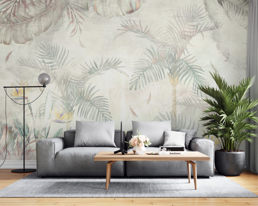 Fototapet med exotiska motiv i dämpade färger Faded Nature - huvudproduktbild