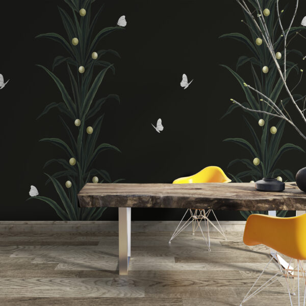 Fototapeta Rośliny Na Czarnym Tle