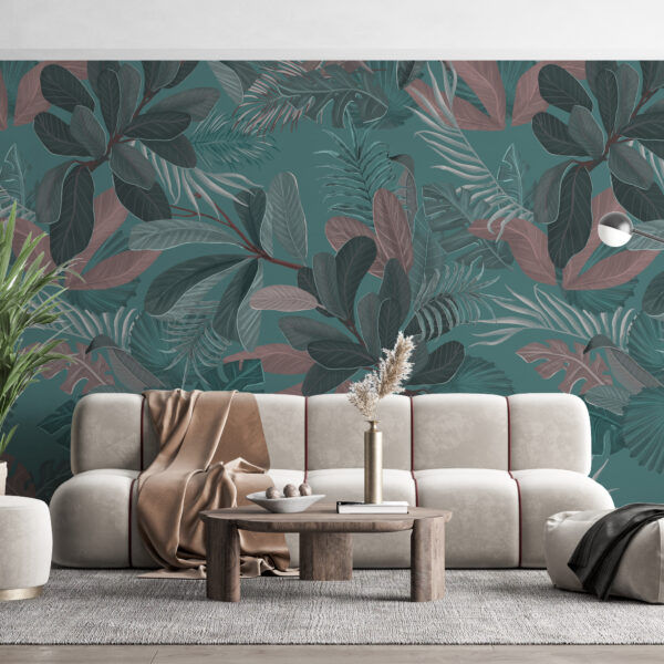 Fototapeta Ciemna Grafika Liści