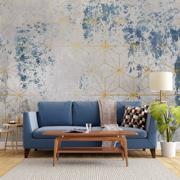 Fototapeta Ściana Złotych Trójkątów