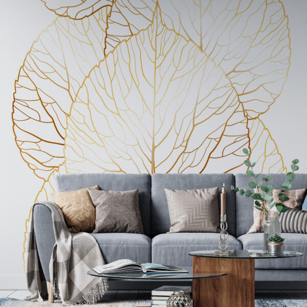Fototapeta Kontury Złotych Liści