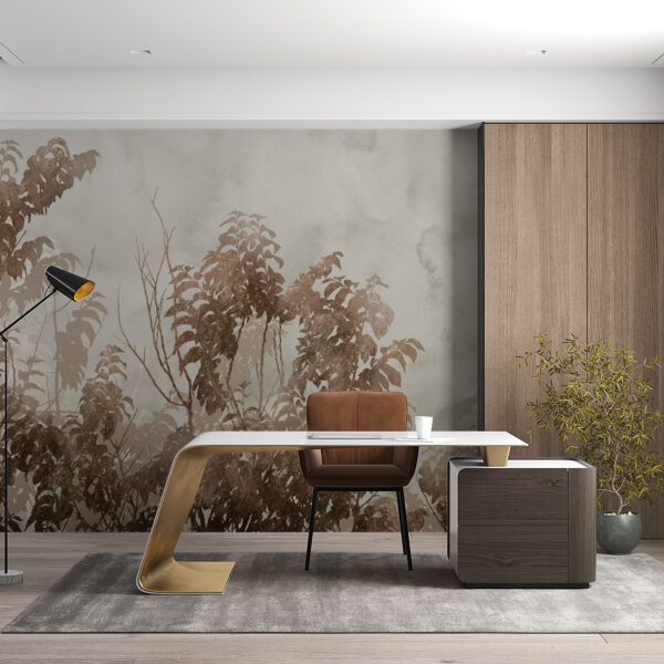 Fototapeta Brąz Roślin We Mgle