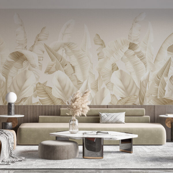 Fototapeta Kremowy Las Liści