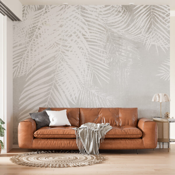 Fototapeta Liście Palmowe Białe