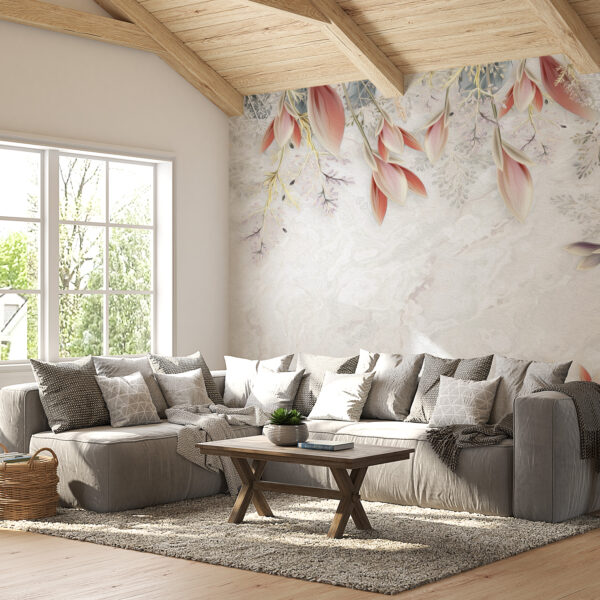 Fototapeta Rama z Różowych Liści