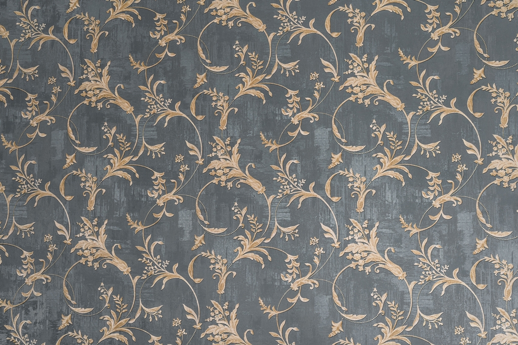 Fototapeta w oryginalnych ciemnych kolorach, elegancja i klasyka w dawnym stylu Złoty Motyw Roślinny - zdjęcie numer 2