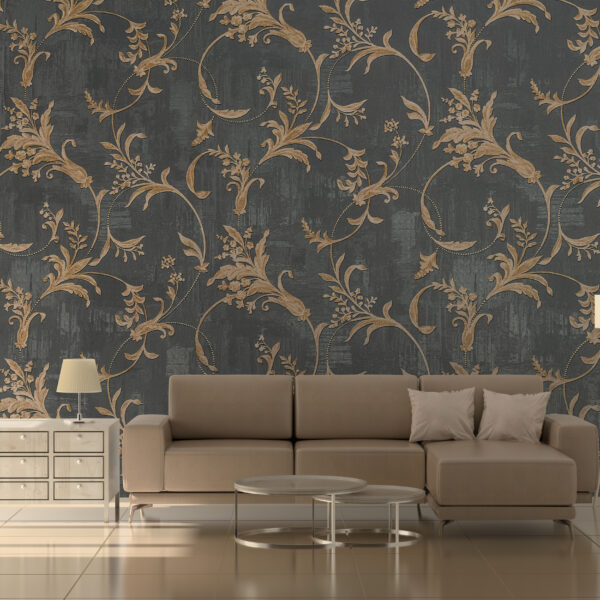 Fototapeta Złoty Motyw Roślinny