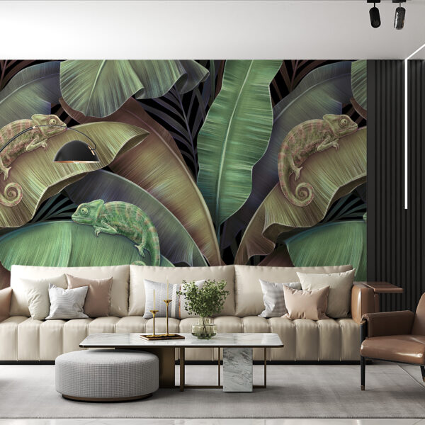 Fototapeta Kameleony w Liściach