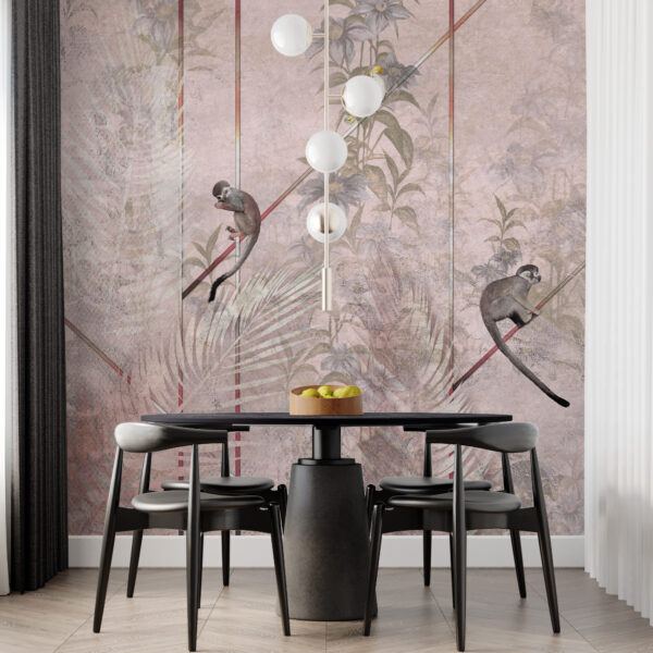 Fototapeta Małpki Na Różowym Tle