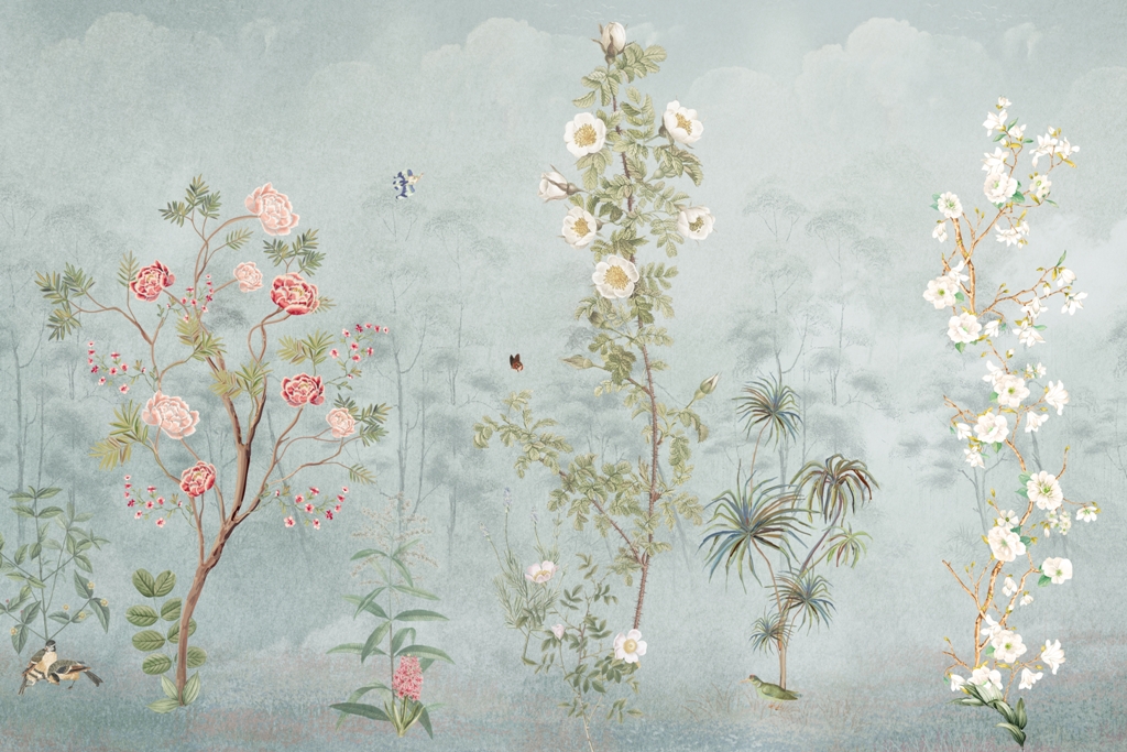 Fototapeta delikatna w formie, wyrazie i kolorystyce, dla miłośników subtelnego piękna Gałązki Kwitnące - zdjęcie numer 2