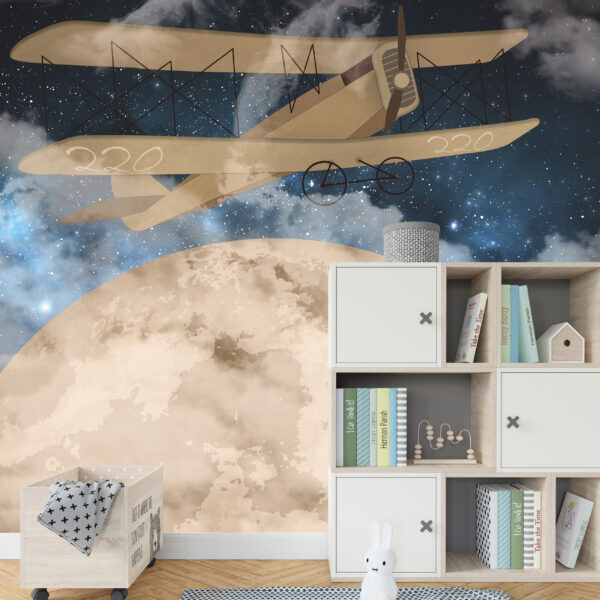 Fototapeta Samolot W Pełni Księżyca