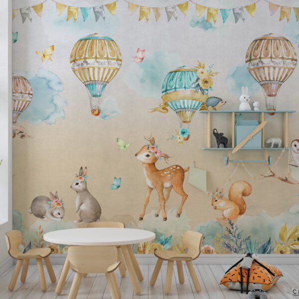 Fototapeta Leśne Zwierzątka W Chmurach