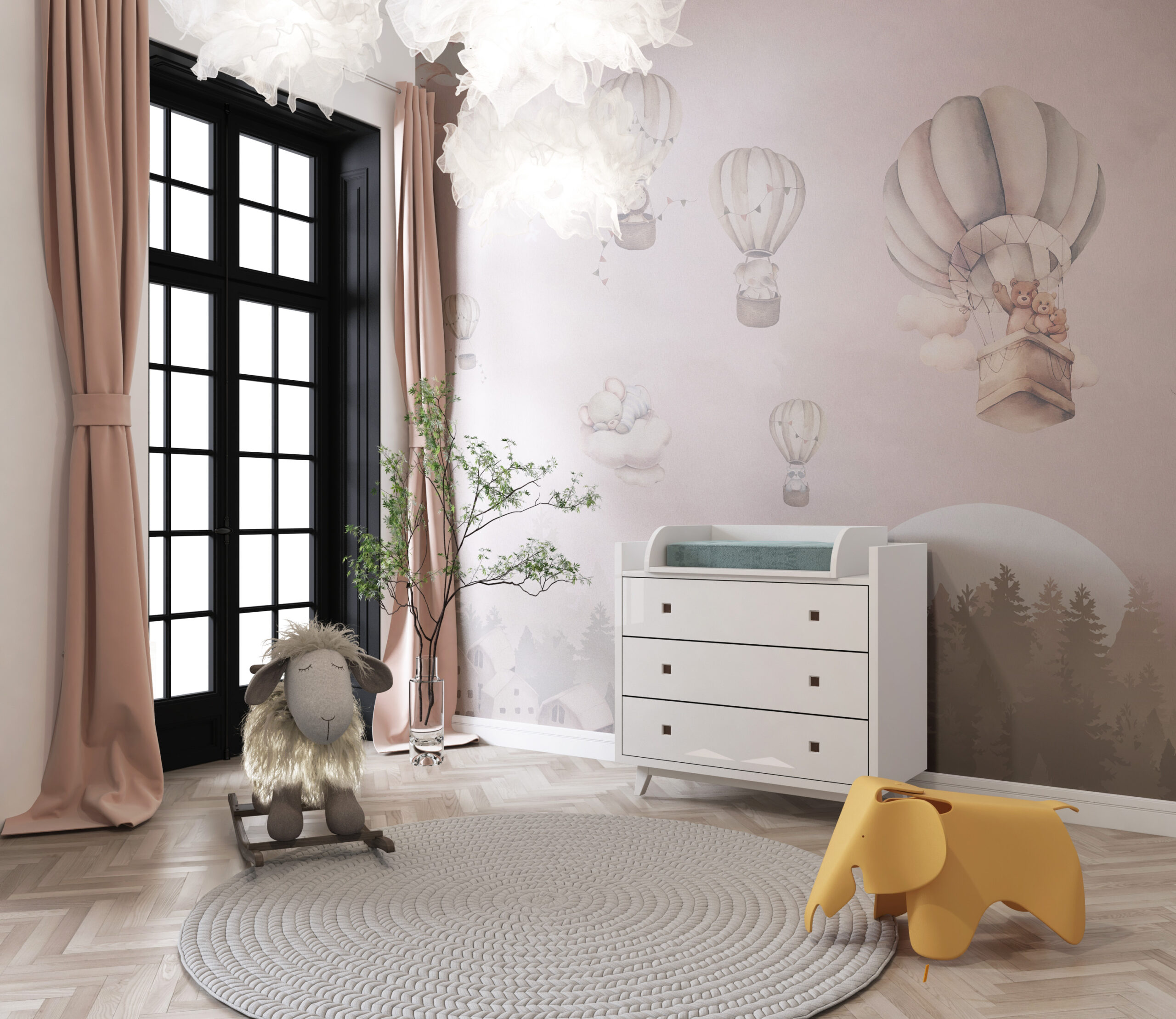 Fototapeta Lot Balonem Nad Lasem