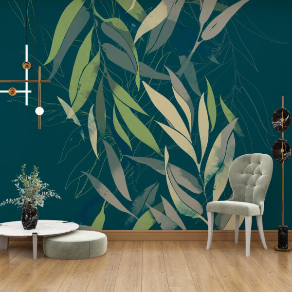 Fototapeta Liście Ciemna Zieleń